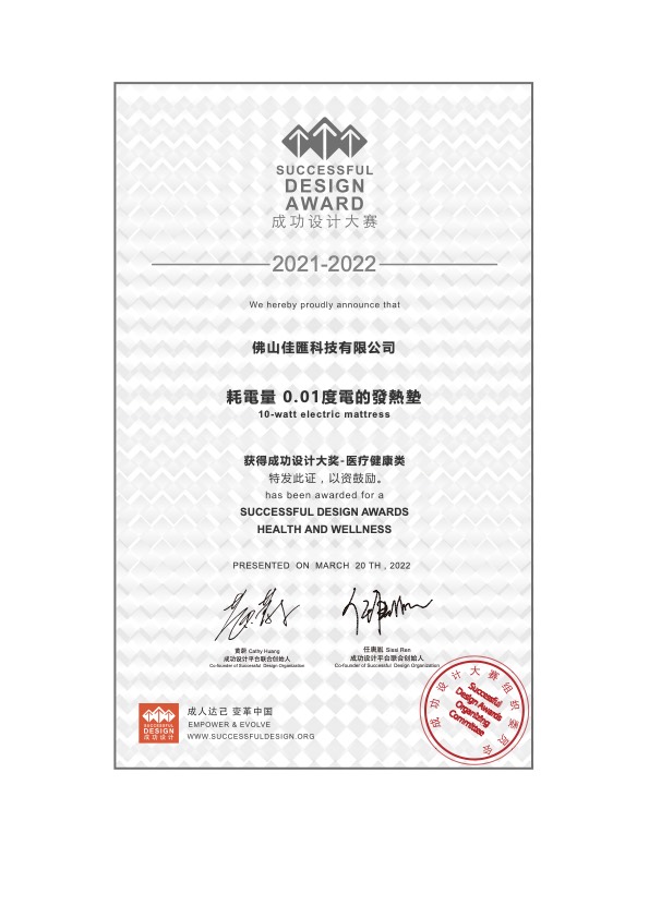 Success Design Awards certificate preview