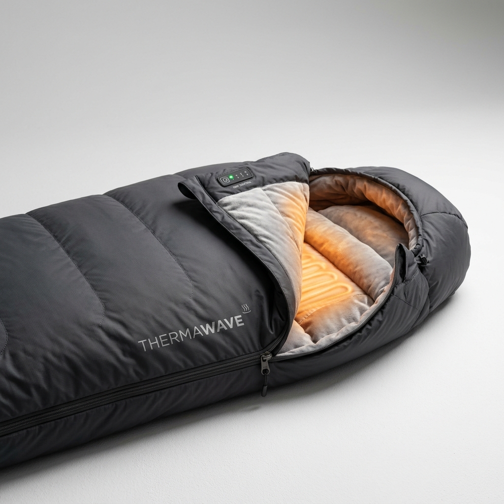 Heated sleeping bag product hero visual